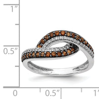 14k White Gold White Champagne Diamond Black Rhodium Ring-RM5696