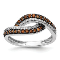 14k White Gold White Champagne Diamond Black Rhodium Ring-RM5696