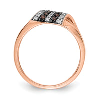 14k Rose Gold White and Champagne Diamond Ring-RM5700