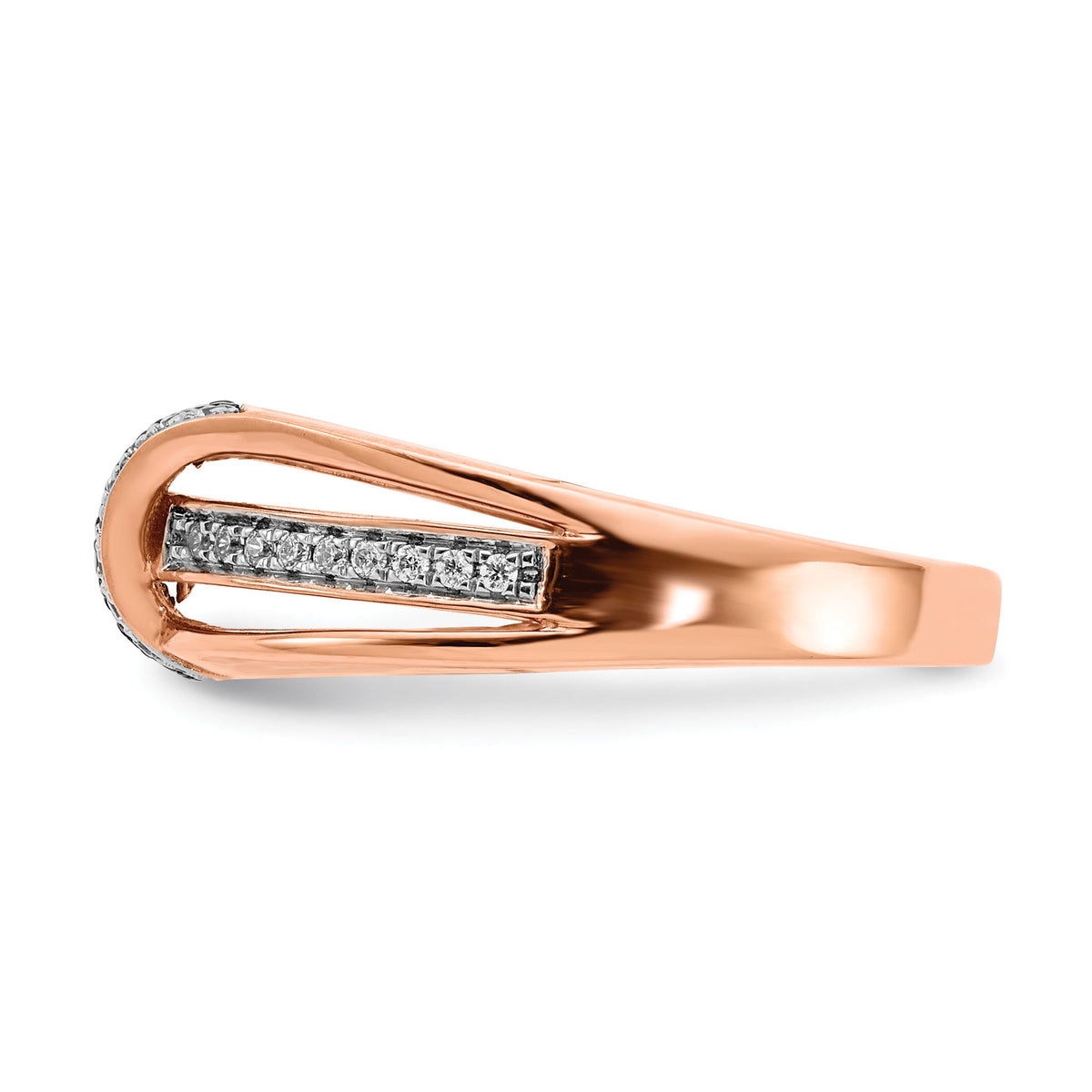 14k Rose Gold White and Champagne Diamond Ring-RM5700
