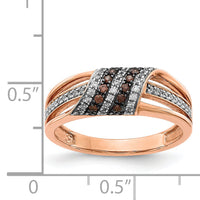 14k Rose Gold White and Champagne Diamond Ring-RM5700