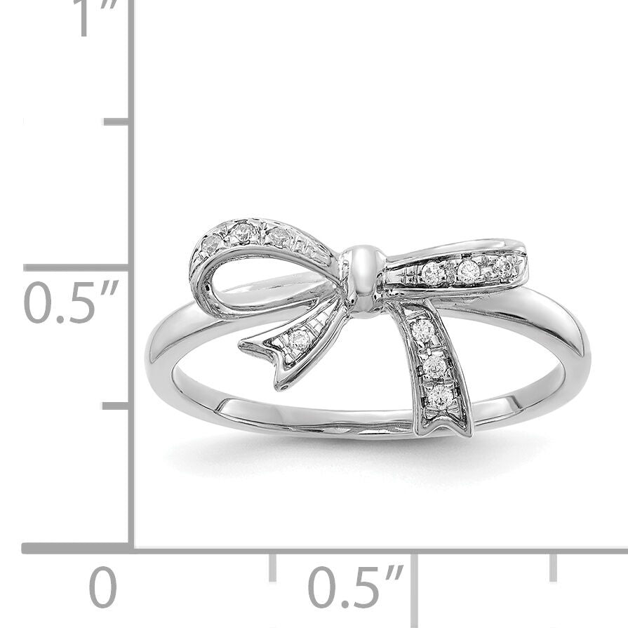 14k White Gold Diamond Bow Ring-RM5701