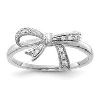 14k White Gold Diamond Bow Ring-RM5701