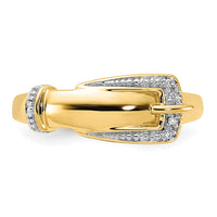 14k Rhodium Diamond Buckle Ring-RM5704