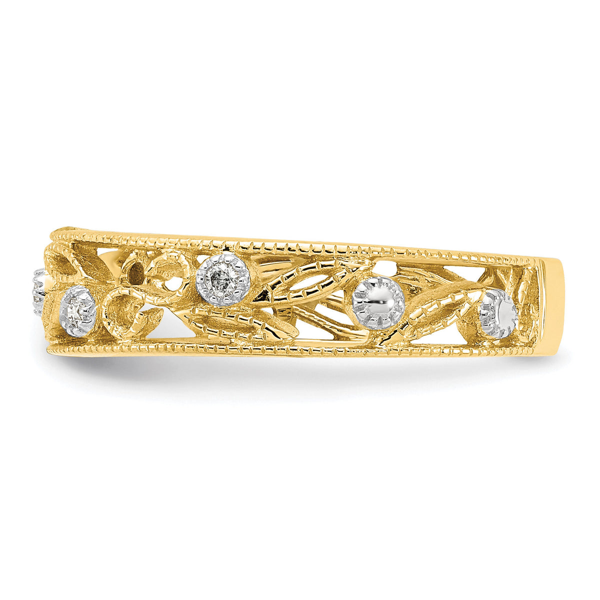 14k Flower Vine Design Diamond Ring-RM5705