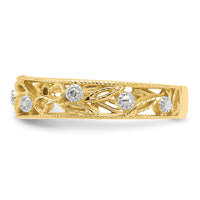 14k Flower Vine Design Diamond Ring-RM5705