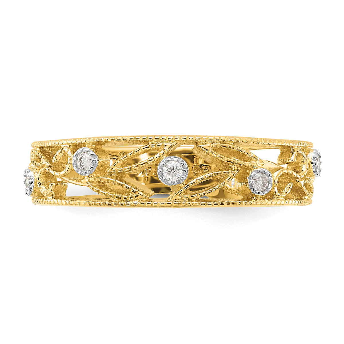 14k Flower Vine Design Diamond Ring-RM5705