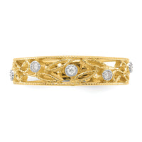 14k Flower Vine Design Diamond Ring-RM5705