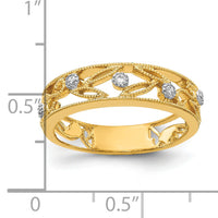 14k Flower Vine Design Diamond Ring-RM5705