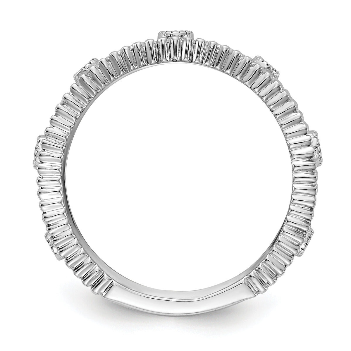 14k White Gold Diamond Vintage Band-RM5707