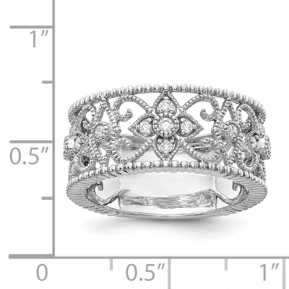 14k White Gold Diamond Vintage Band-RM5707