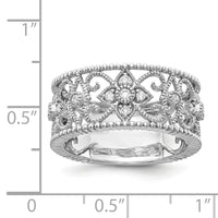 14k White Gold Diamond Vintage Band-RM5707