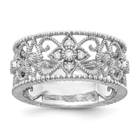 14k White Gold Diamond Vintage Band-RM5707