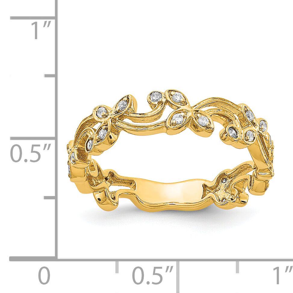 14k Diamond Floral Band-RM5709