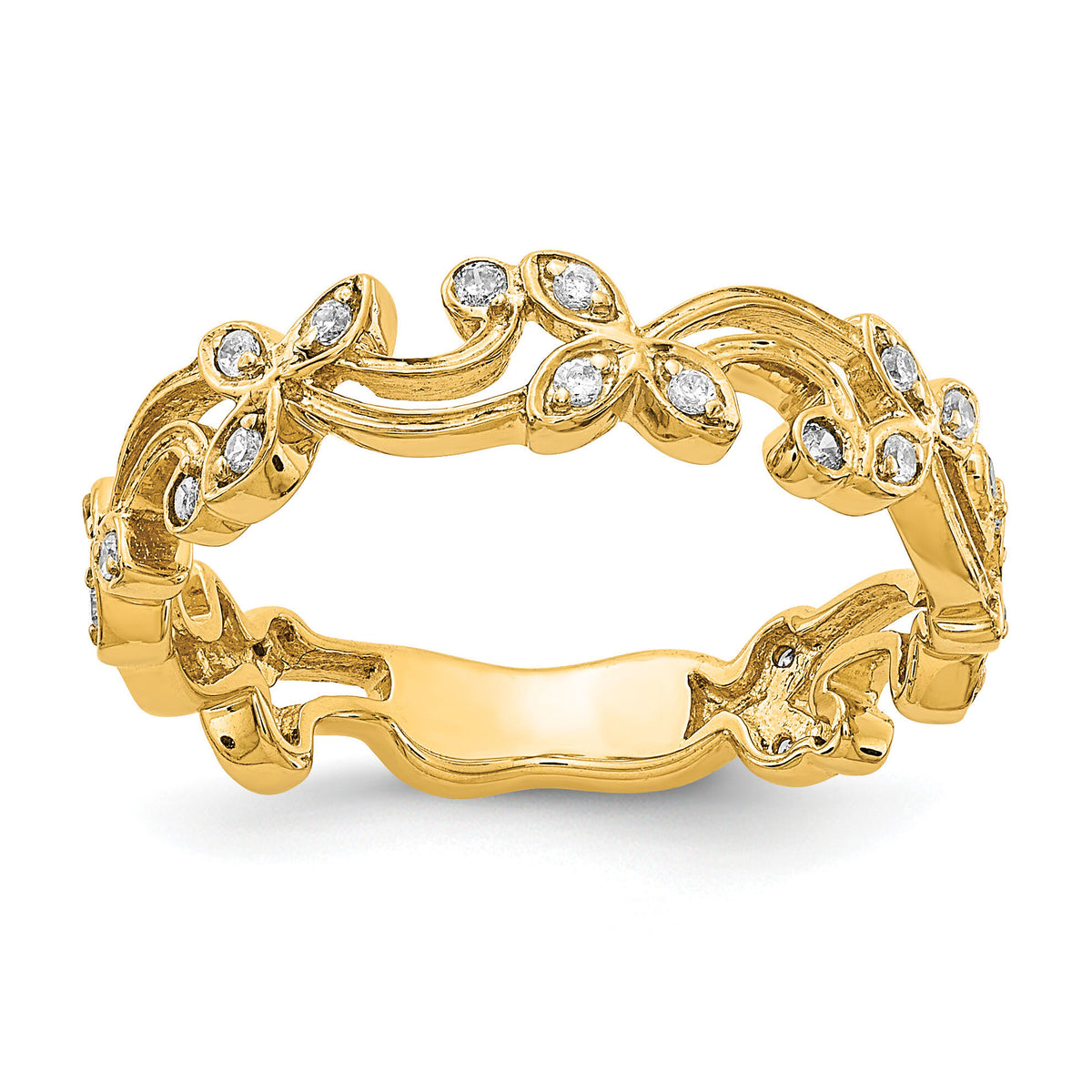 14k Diamond Floral Band-RM5709