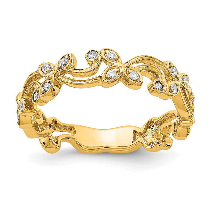 14k Diamond Floral Band-RM5709
