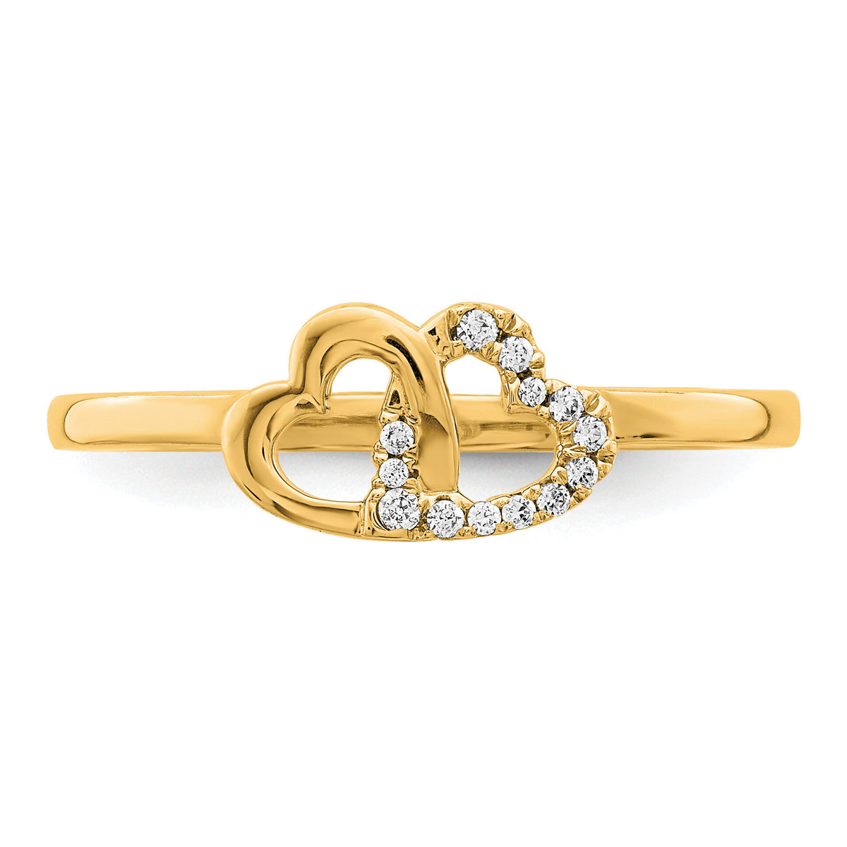 14k Diamond Double Heart Ring-RM5711