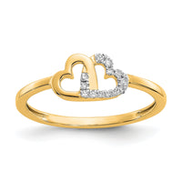 14k Diamond Double Heart Ring-RM5711