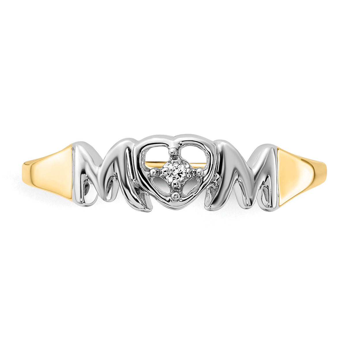 14k w/Rhodium Diamond MOM Ring-RM5715