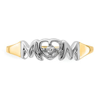 14k w/Rhodium Diamond MOM Ring-RM5715
