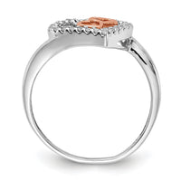 14k White Gold and Rose Gold Diamond Heart Ring-RM5718