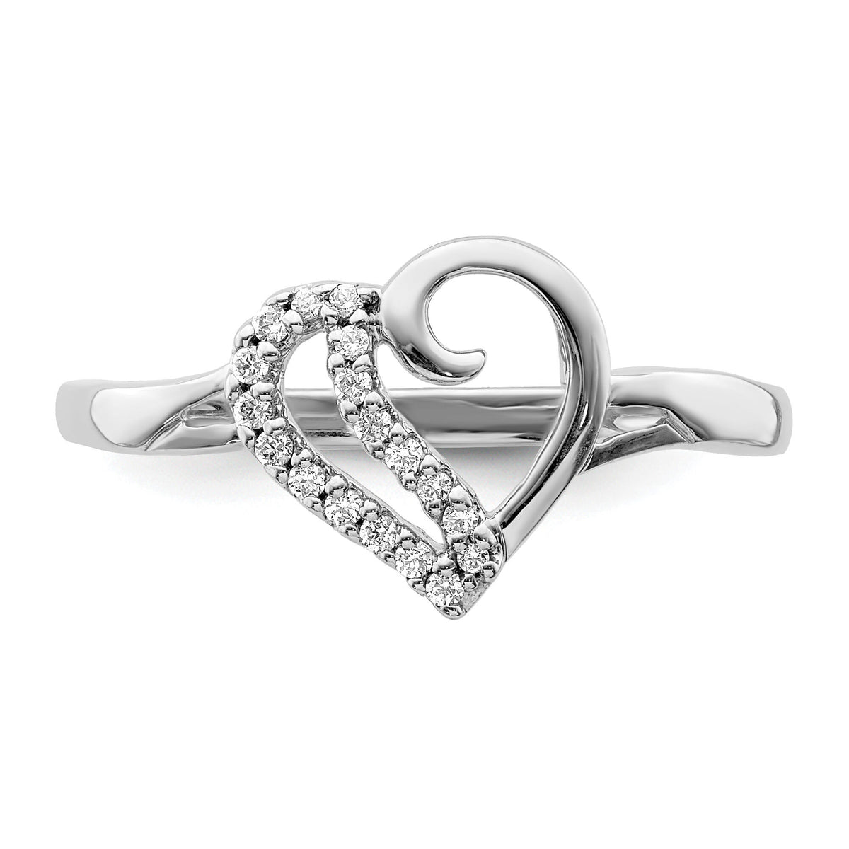 14k White Gold Diamond Heart Ring-RM5720