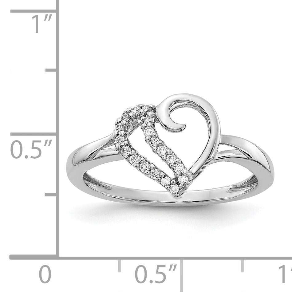 14k White Gold Diamond Heart Ring-RM5720