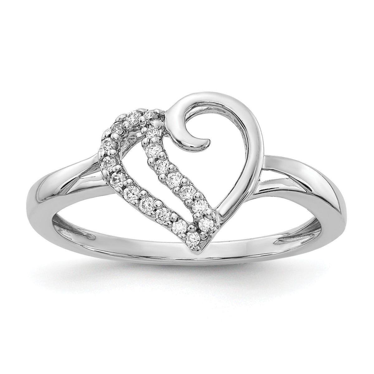 14k White Gold Diamond Heart Ring-RM5720