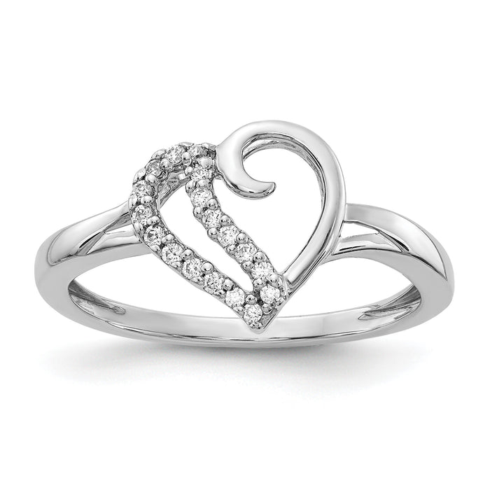 14k White Gold Diamond Heart Ring-RM5720