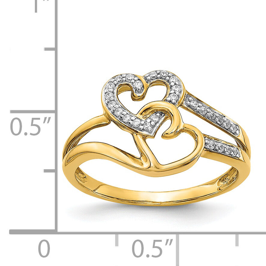 14k Diamond Hearts Ring-RM5721