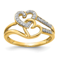 14k Diamond Hearts Ring-RM5721