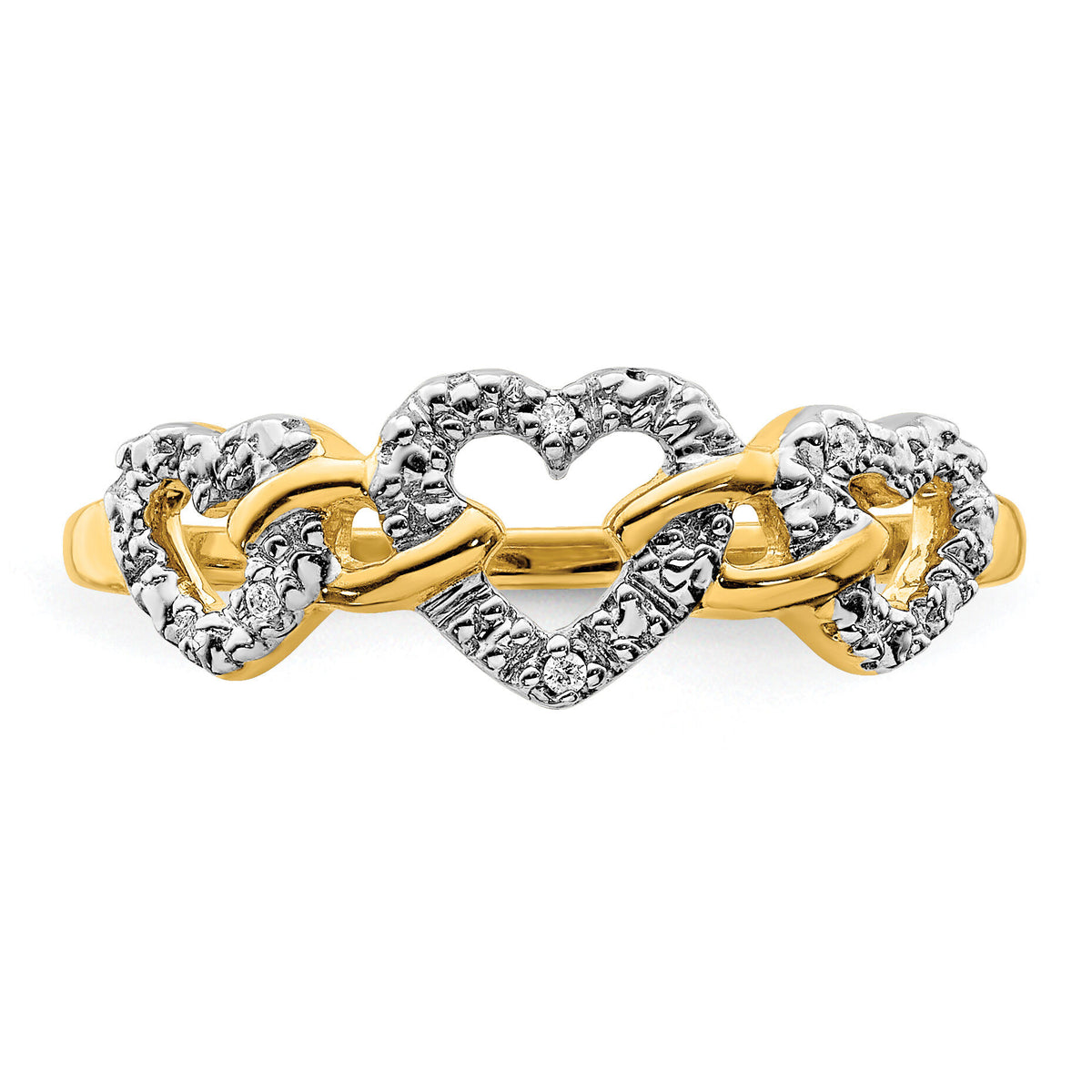 14k Diamond Triple Heart Ring-RM5723