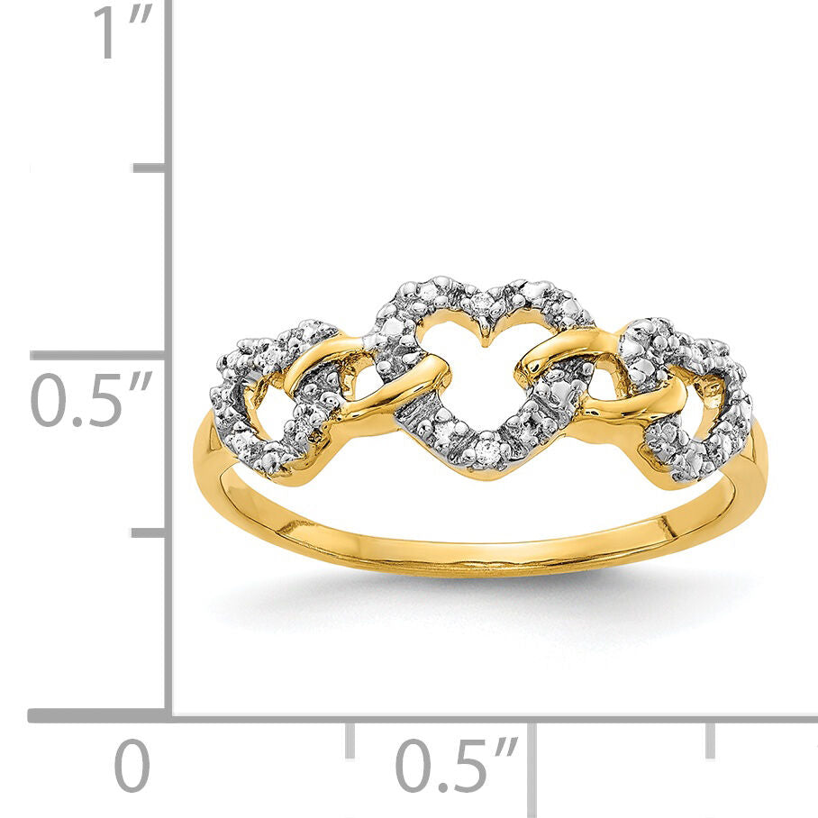 14k Diamond Triple Heart Ring-RM5723
