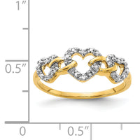 14k Diamond Triple Heart Ring-RM5723