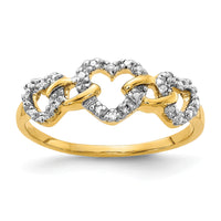 14k Diamond Triple Heart Ring-RM5723