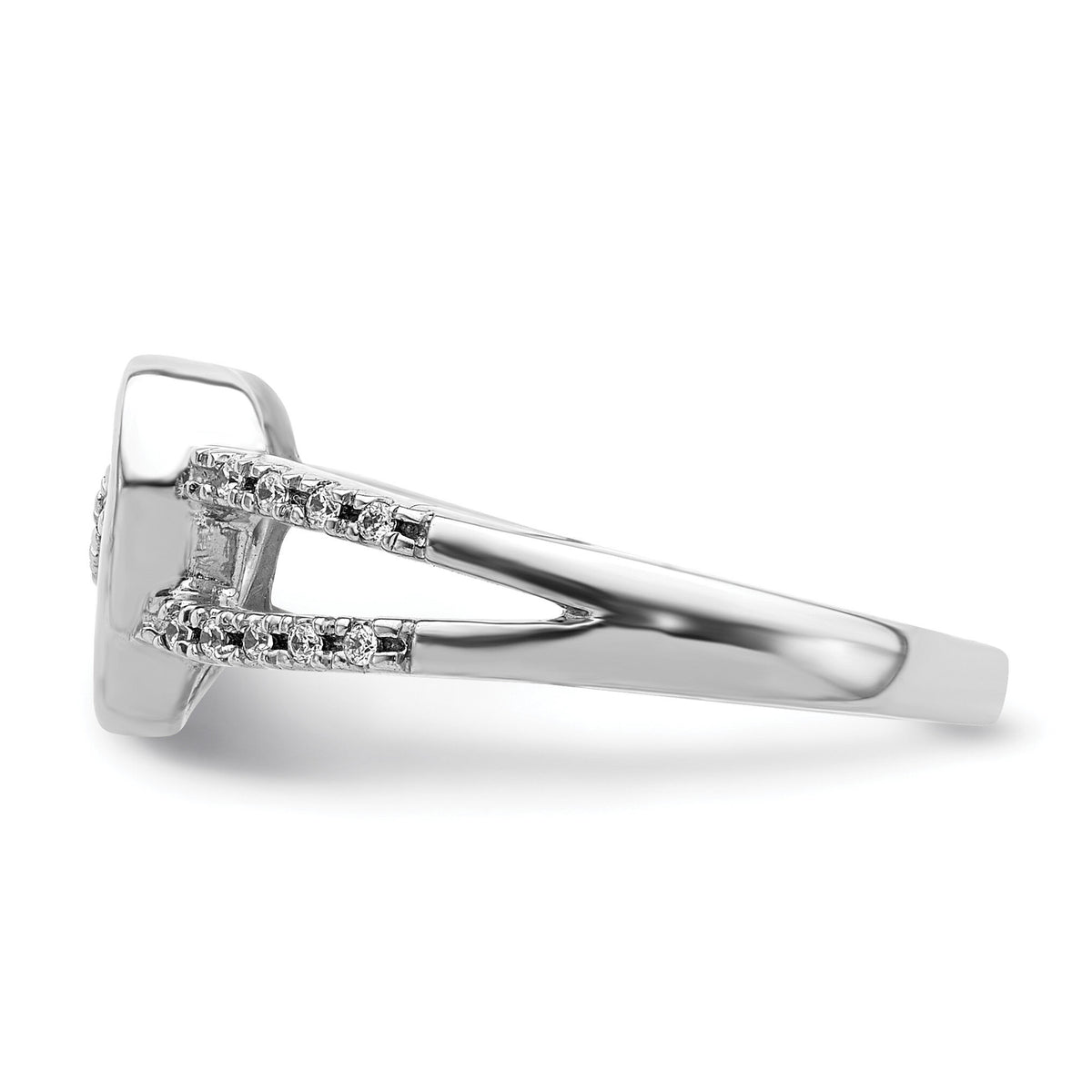 14k White Gold Diamond Heart Ring-RM5727