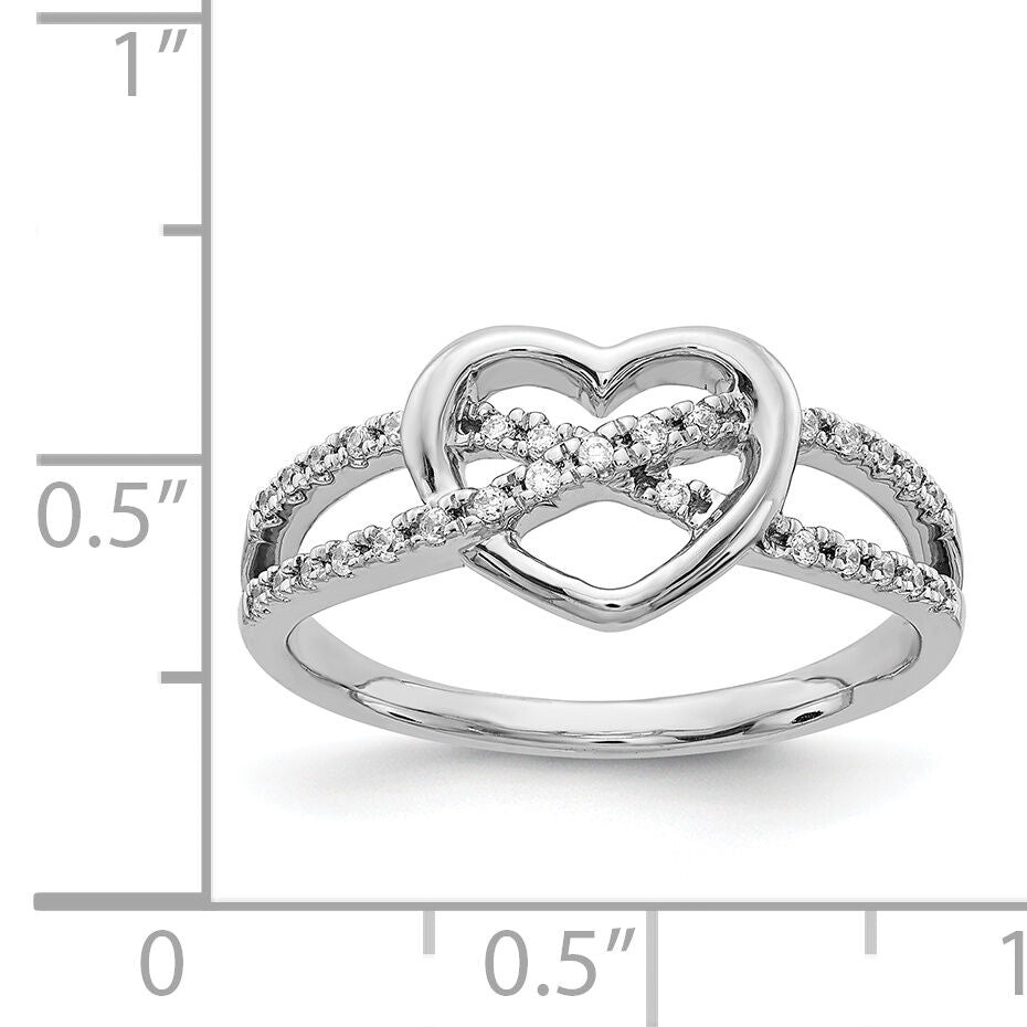 14k White Gold Diamond Heart Ring-RM5727