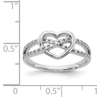 14k White Gold Diamond Heart Ring-RM5727