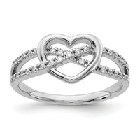 14k White Gold Diamond Heart Ring-RM5727