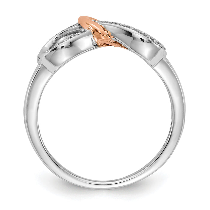 14k Two-tone Diamond Infinity w/Heart Ring-RM5729