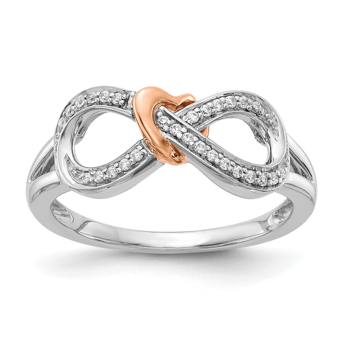 14k Two-tone Diamond Infinity w/Heart Ring-RM5729-010-WRA