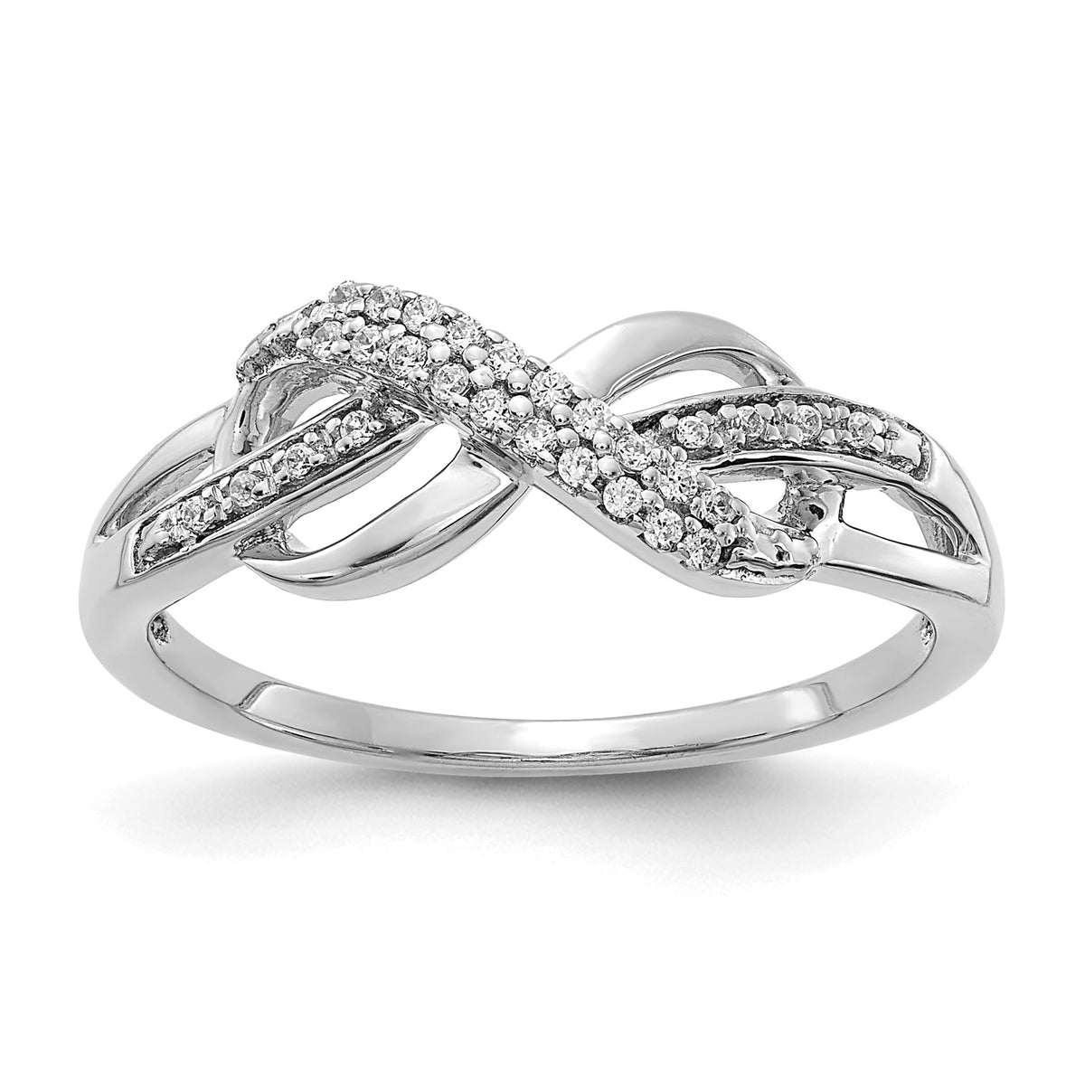 14k White Gold Diamond Infinity Symbol Ring-RM5730-010-WA