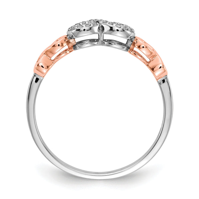 14k Rose Gold w/White Rhodium Diamond Infinity Ring-RM5733