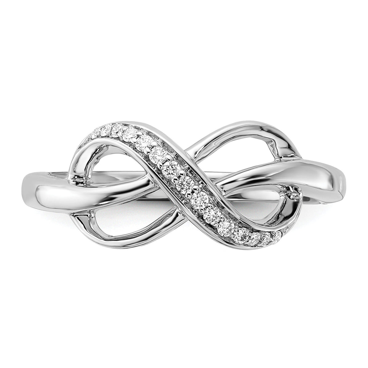 14k White Gold Diamond Infinity Ring-RM5735