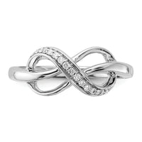 14k White Gold Diamond Infinity Ring-RM5735