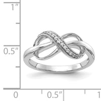 14k White Gold Diamond Infinity Ring-RM5735