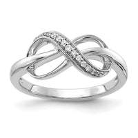 14k White Gold Diamond Infinity Ring-RM5735