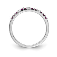 14k White Gold Diamond and Ruby Band-RM5737