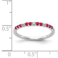 14k White Gold Diamond and Ruby Band-RM5737