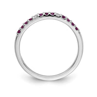 14k White Gold Diamond and Ruby Band-RM5738